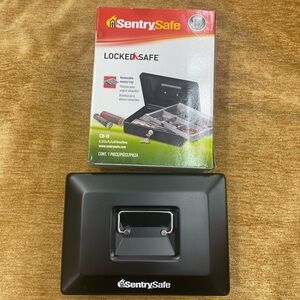 SentrySafe locking medium size, metal money box with removable tray
